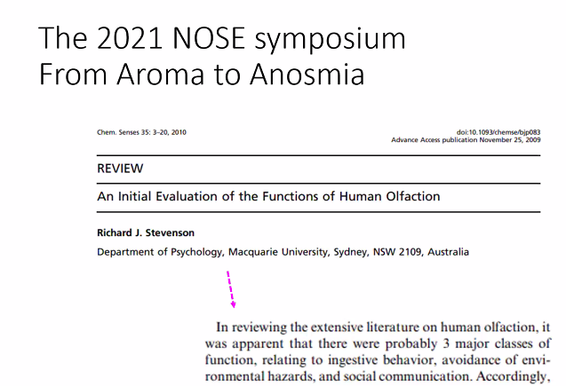 The 2021 NOSE Symposium - From Aroma to Anosmia