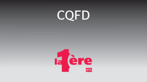 émission CQFD sur la Première - RTS